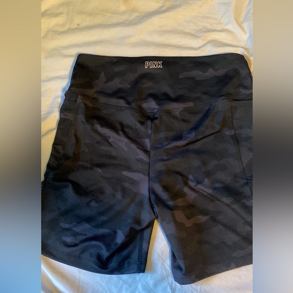 PINK biker shorts size medium black camo